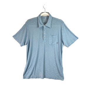 Free Fly Polo Shirt Men Blu Green M Performance Viscose Soft Bamboo Short Sleeve